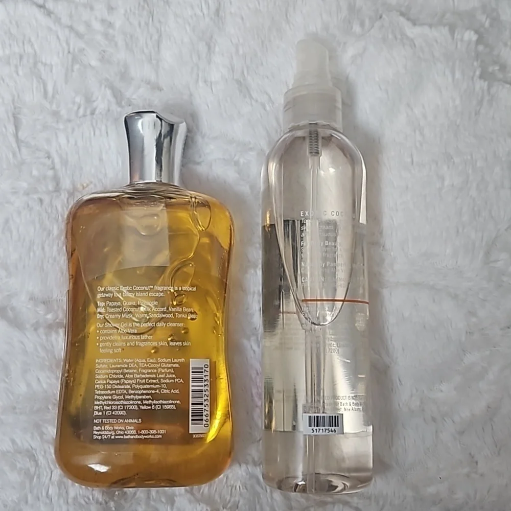 Bath and Body Works Exotic Coconut Retired Shower Gel and Splash